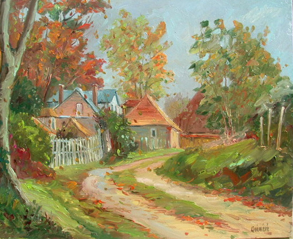Chemin à l'automne (73×60cm)