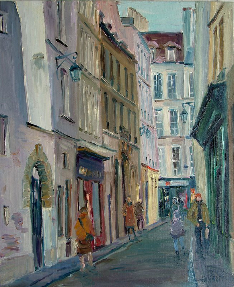 Rue des Rosiers à Paris (73×60cm)